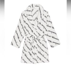 Victoria’s Secret shirt cozy robe sz medium/large coconut white ribbon scr